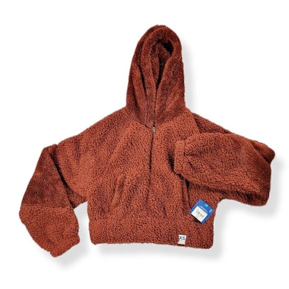 Arizona Faux Fur Hooded Cropped sweatshirt XS-Junior - Picture 1 of 5